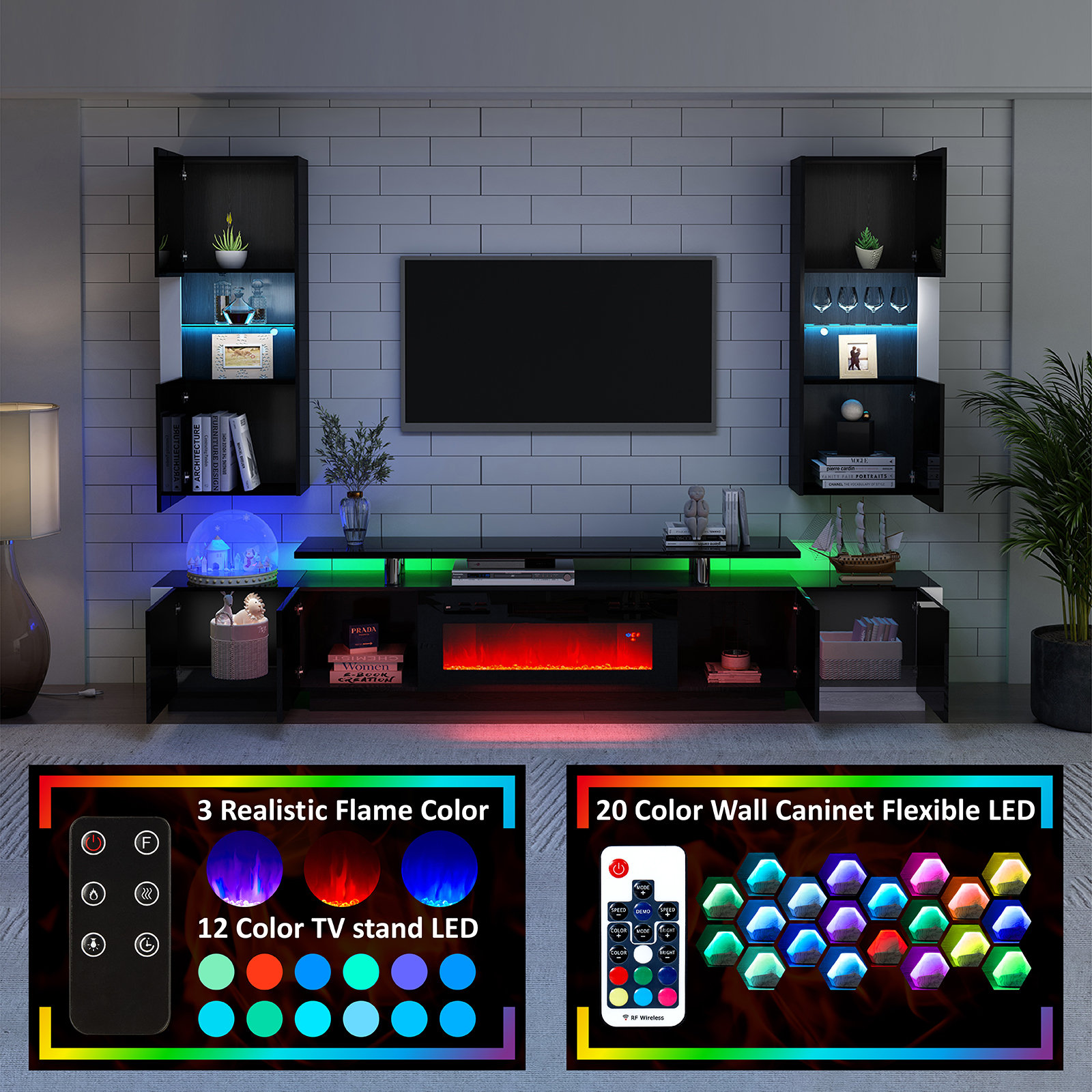 Wade Logan® Bhhatu Floating TV Stand for TVs up to 78" with Electric